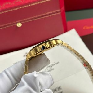 Cartier Santos Nữ Mặt Trắng Replica 11 Mạ Vàng Nhà Máy BV 35mm (2)