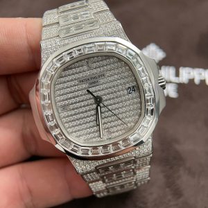 Đồng Hồ Patek Philippe Nautilus 5719 Chế Tác Vàng Trắng 18K Kim Cương 40mm (2)