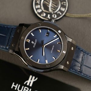Hublot Classic Fusion Rep 11 Cao Cấp Vỏ Gốm Đen Máy SW300 Màu Xanh Blue 42mm (2)
