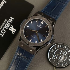 Hublot Classic Fusion Rep 11 Cao Cấp Vỏ Gốm Đen Máy SW300 Màu Xanh Blue 42mm (2)