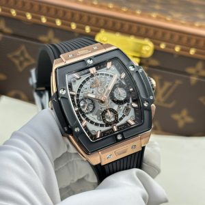 Hublot Spirit Of Big Bang King Gold Replica Cao Cấp Viền Gốm Đen Nhà Máy BBF 42mm (2)