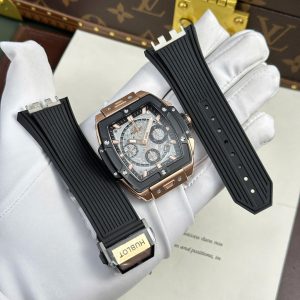 Hublot Spirit Of Big Bang King Gold Replica Cao Cấp Viền Gốm Đen Nhà Máy BBF 42mm (2)