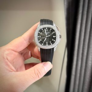 Patek Philippe Aquanaut 5167 Mặt Xám Chế Tác Đính Full Kim Cương Moissanite 40mm (2)