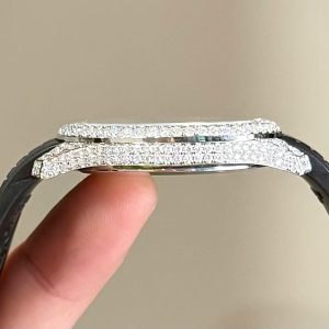 Patek Philippe Aquanaut 5167 Mặt Xám Chế Tác Đính Full Kim Cương Moissanite 40mm (2)