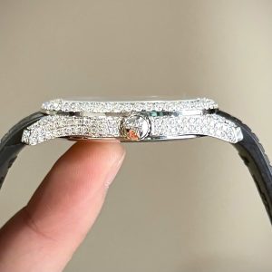 Patek Philippe Aquanaut 5167 Mặt Xám Chế Tác Đính Full Kim Cương Moissanite 40mm (2)