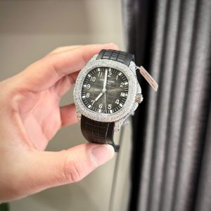 Patek Philippe Aquanaut 5167 Mặt Xám Chế Tác Đính Full Kim Cương Moissanite 40mm (2)