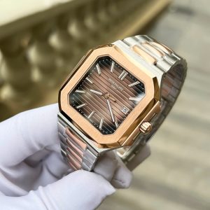 Patek Philippe Cubitus 5821 Demi Vàng Hồng Rep 11 Cao Cấp Mặt Vuông Màu Chocolate 45mm (1)