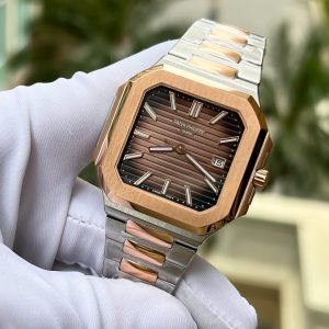 Patek Philippe Cubitus 5821 Demi Vàng Hồng Rep 11 Cao Cấp Mặt Vuông Màu Chocolate 45mm (1)