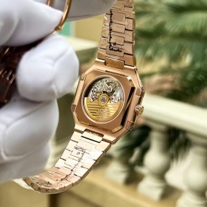 Patek Philippe Cubitus 5821 Mạ Vàng Hồng Replica 11 Mặt Vuông Màu Chocolate 45mm (2)