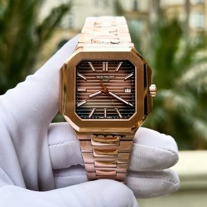 Patek Philippe Cubitus 5821 Mạ Vàng Hồng Replica 11 Mặt Vuông Màu Chocolate 45mm (2)
