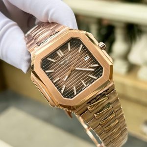 Patek Philippe Cubitus 5821 Mạ Vàng Hồng Replica 11 Mặt Vuông Màu Chocolate 45mm (2)