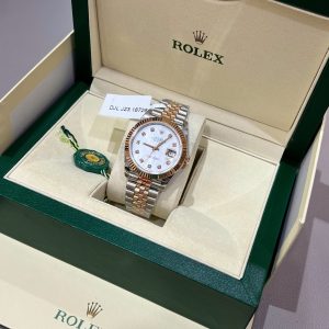 Rolex DateJust Chế Tác Bọc Vàng Thật Mặt Khảm Xà Cừ 41mm (2)