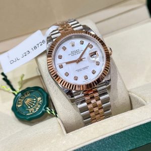 Rolex DateJust Chế Tác Bọc Vàng Thật Mặt Khảm Xà Cừ 41mm (2)