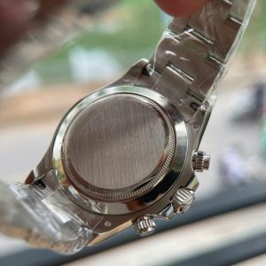 Rolex Daytona Chế Tác Vàng Trắng 18K Nguyên Khối + Đính Kim Cương Baguette Hong Kong 40mm (2)