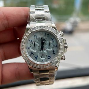 Rolex Daytona Chế Tác Vàng Trắng 18K Nguyên Khối + Đính Kim Cương Baguette Hong Kong 40mm (2)