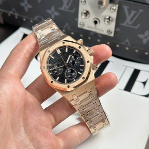 Audemars Piguet Rep 11 Cao Cấp Royal Oak 26240ST Màu Vàng Hồng Mặt Đen APS New 2025 41mm (2)