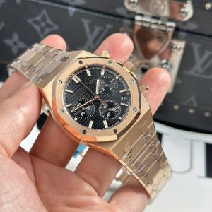 Audemars Piguet Rep 11 Cao Cấp Royal Oak 26240ST Màu Vàng Hồng Mặt Đen APS New 2025 41mm (2)