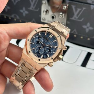 Audemars Piguet Replica 11 Royal Oak 26240 Màu Vàng Hồng Mặt Xanh Blue APS 41mm (8)