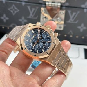 Audemars Piguet Replica 11 Royal Oak 26240 Màu Vàng Hồng Mặt Xanh Blue APS 41mm (8)