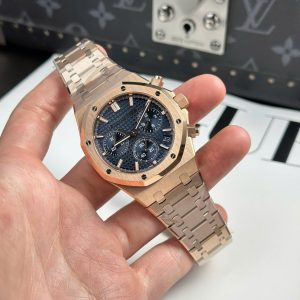 Audemars Piguet Replica 11 Royal Oak 26240 Màu Vàng Hồng Mặt Xanh Blue APS 41mm (8)