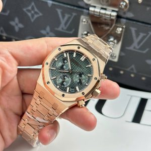 Audemars Piguet Royal Oak 26240 Replica 11 Màu Vàng Hồng Mặt Xanh Lá Cây Nhà Máy APS 41mm (1)