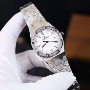 Audemars Piguet Royal Oak Rep 1 1 Nữ Mặt Trắng Đính Đá 34mm (2)
