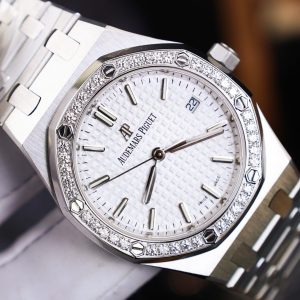 Audemars Piguet Royal Oak Rep 1 1 Nữ Mặt Trắng Đính Đá 34mm (2)