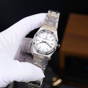 Audemars Piguet Royal Oak Rep 1 1 Nữ Mặt Trắng Đính Đá 34mm (2)