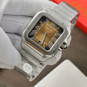 Cartier Santos WSSA0064 Replica 11 Mặt Nâu Nhà Máy BV 39 (2)