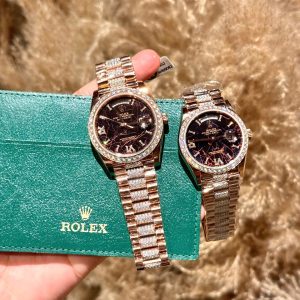 Đồng Hồ Rolex Day-Date Chế Tác Mặt Nham Thạch Đính Moissanite Hong Kong 40mm (8)