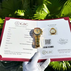 Đồng Hồ Rolex Daytona Rainbow Bọc Vàng 18K Đính Moissanite Đá Quý Tổng Hợp 40mm (8)