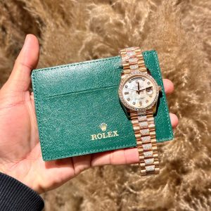 Đồng Hồ Rolex Nam Rep 11 Day-Date Mặt Số Xà Đính Moissanite Bọc Vàng 18K 40mm (11)