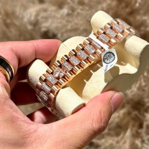 Đồng Hồ Rolex Nam Rep 11 Day-Date Mặt Số Xà Đính Moissanite Bọc Vàng 18K 40mm (11)