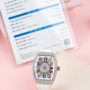 Franck Muller V32 Chế Tác Đính Full Kim Cương Moissanite Cọc Số 7 Màu 36mm (2)