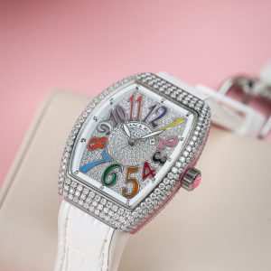 Franck Muller V32 Chế Tác Đính Full Kim Cương Moissanite Cọc Số 7 Màu 36mm (2)