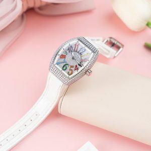 Franck Muller V32 Chế Tác Đính Full Kim Cương Moissanite Cọc Số 7 Màu 36mm (2)