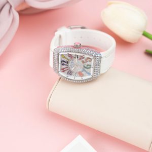 Franck Muller V32 Chế Tác Đính Full Kim Cương Moissanite Cọc Số 7 Màu 36mm (2)