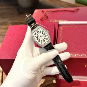 Franck Muller V32 Chế Tác Đính Full Kim Cương Moissanite Cọc Số Học Trò 36mm (2)