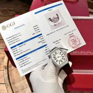 Franck Muller V32 Chế Tác Đính Full Kim Cương Moissanite Cọc Số Học Trò 36mm (2)