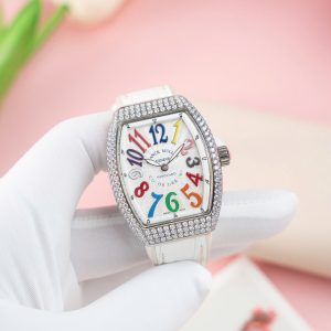 Franck Muller V32 Chế Tác Đính Kim Cương Moissanite Mặt Trắng Cọc Số 7 Màu 36mm (2)