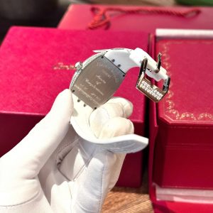 Franck Muller V32 Màu Trắng Chế Tác Đính Kim Cương Moissanite Hong Kong 36mm (2)
