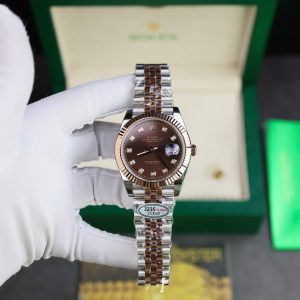 Rolex DateJust 126331 Mặt Chocolate Cọc Số Đính Đá Replica 11 Cao Cấp Nhà Máy Clean 41mm (2)