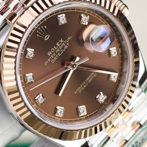 Rolex DateJust 126331 Mặt Chocolate Cọc Số Đính Đá Replica 11 Cao Cấp Nhà Máy Clean 41mm (2)