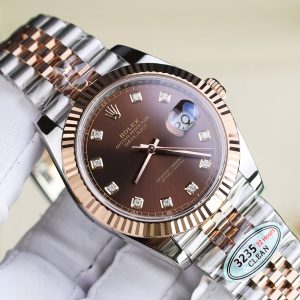 Rolex DateJust 126331 Mặt Chocolate Cọc Số Đính Đá Replica 11 Cao Cấp Nhà Máy Clean 41mm (2)