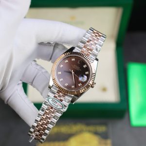 Rolex DateJust 126331 Mặt Chocolate Cọc Số Đính Đá Replica 11 Cao Cấp Nhà Máy Clean 41mm (2)
