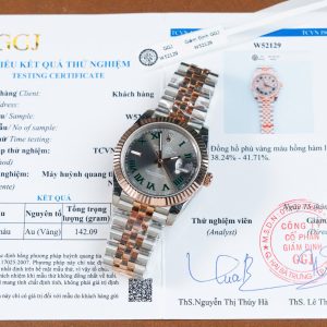 Rolex DateJust 126331 Mặt Số Wimbledon Chế Tác Bọc Vàng Hồng Nhà Máy GM 41mm (2)