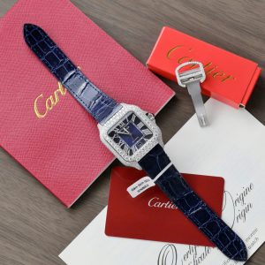Cartier Santos Chế Tác Cọc Số + Vỏ Đính Kim Cương Moissanite Hong Kong 39 (2)