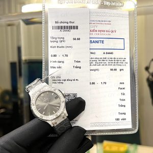 Hublot Classic Fusion Nữ Mặt Xám Chế Tác Kim Cương Moissanite Hong Kong 33mm (2)