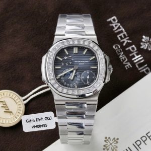 Patek Philippe Nautilus 5724G Rep 11 Mặt Tinh Chỉnh + Đính Kim Cương Moissanite Baguette 40mm (2)