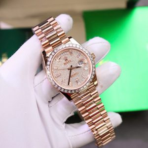 Rolex Chế Tác Day-Date Đính Kim Cương Moissanite + Bọc Vàng Thật Nhà Máy GM 40mm (2)